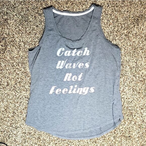 Vintage | 90's "Catch Waves Not Feelings" Tank - Picture 1 of 2